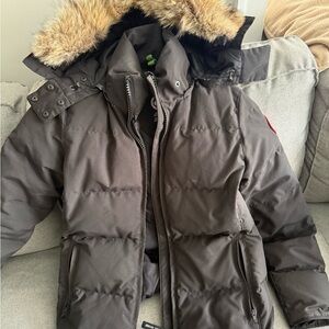 Canada Goose Black Puffer Jacket with Fur Hood